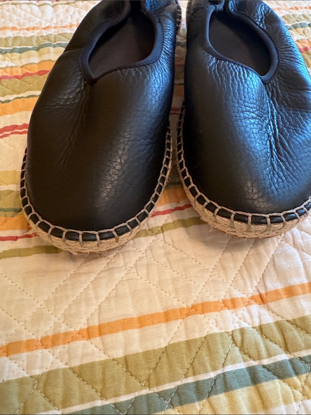 Cole Haan cloud feel Black Leather Espadrille ballerina Flats 8 - Picture 5 of 7